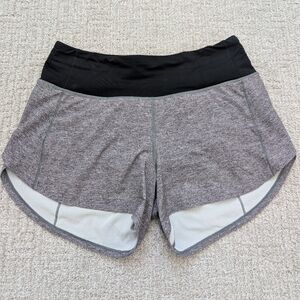 lululemon athletica Heathered Gray and Black Shorts